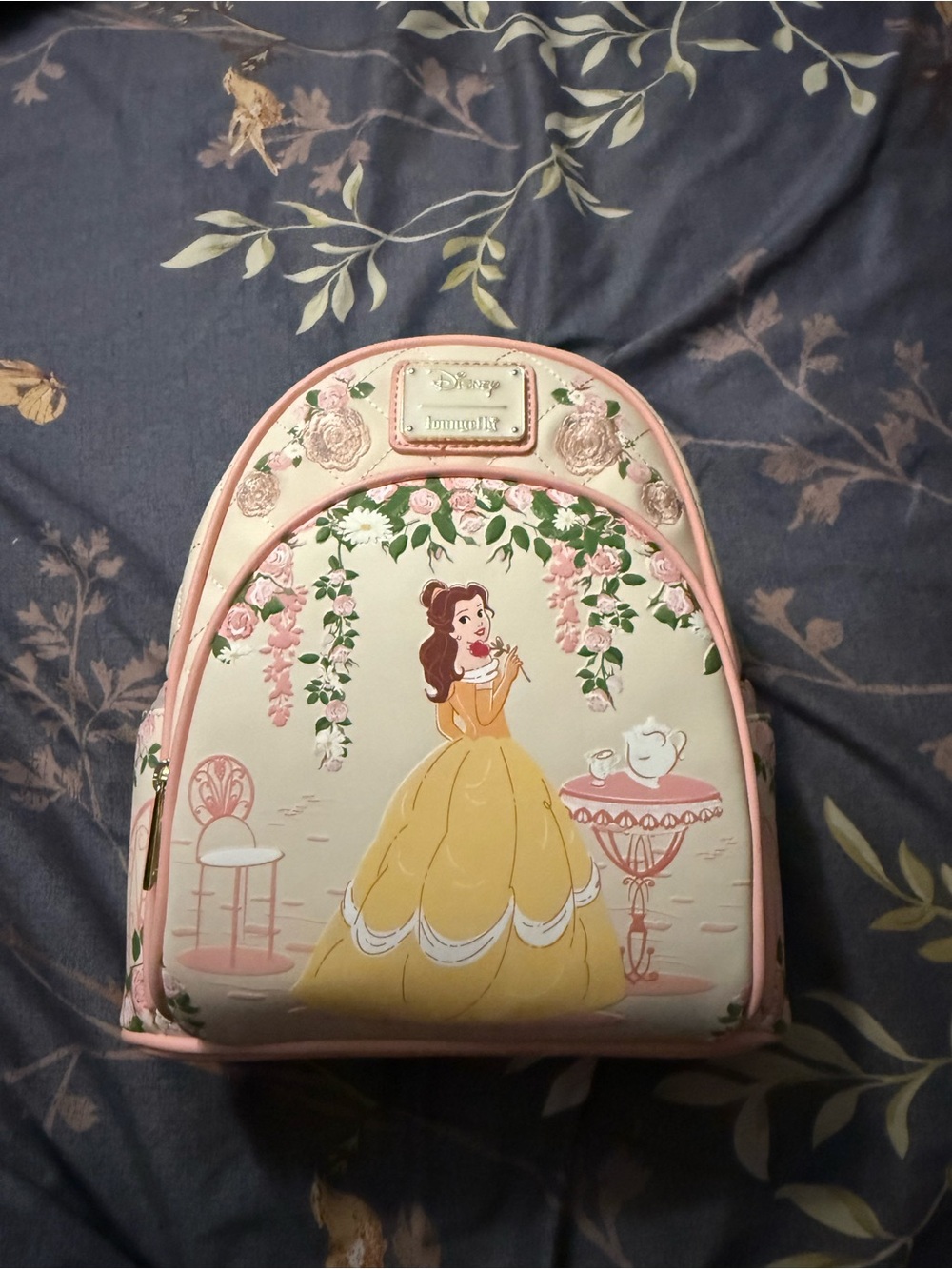 Loungefly Pink, Cream & Yellow Belle Mini Backpack